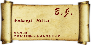 Bodonyi Júlia névjegykártya